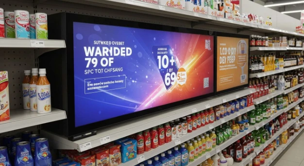 Gestrekte LCD-skerms vir supermark- en kruidenierswinkels