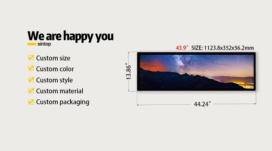43.9 Inch Bar Display Digital Signage