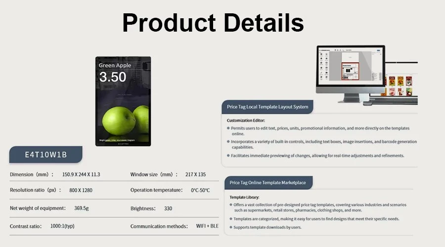 10.1 Digital Signage Electronic Price Screen Single Face